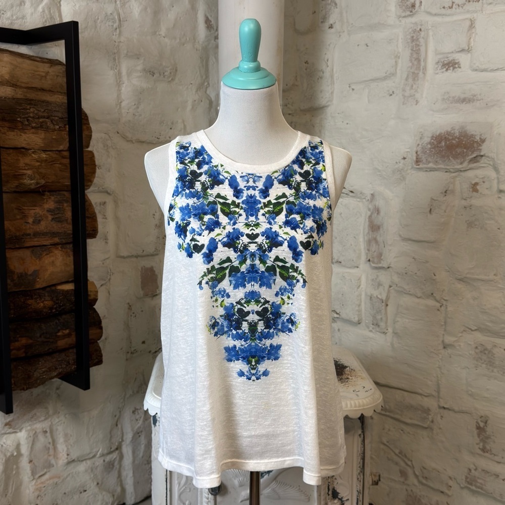 Milly Blue Floral Tank Top